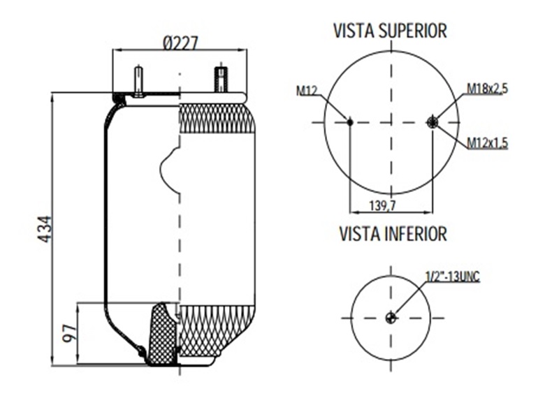 BOLSA MOLA PNEUM VOLVO TRAS NH FH12 ORIGINAL 556028660 1076594 Noma 